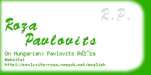 roza pavlovits business card